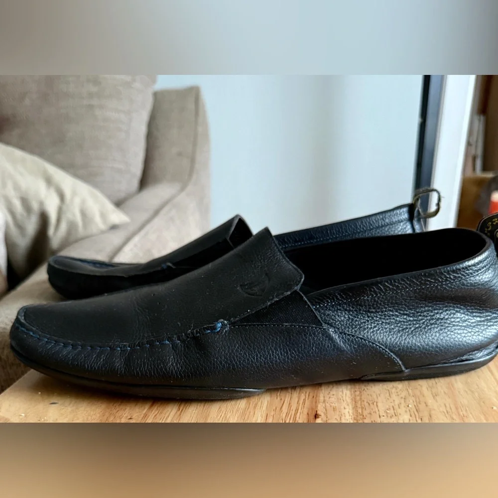 Michael Toschi‎ Onda Classic Black Men's Calf Leather Driving Loafers